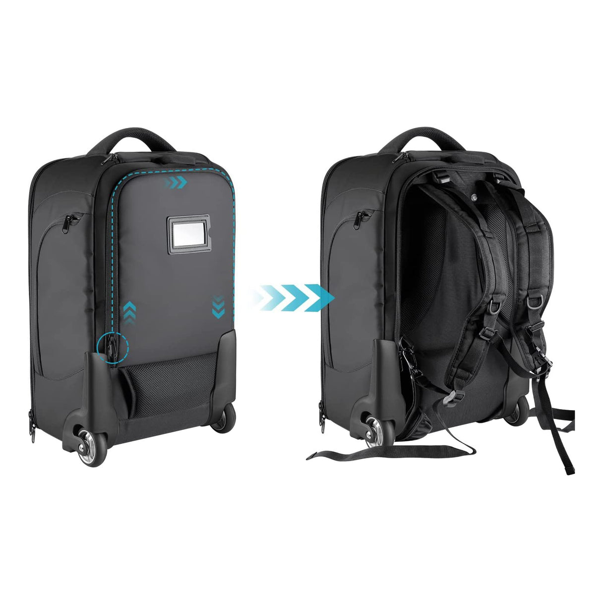 Neewer – Mochila Convertible en Maleta de Ruedas para cámaras SLR/DSLR y Accesorios (NW3300), Negro