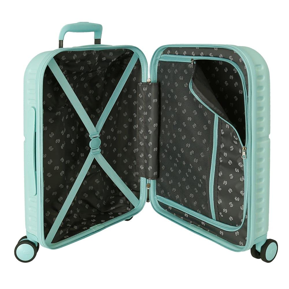 Pepe Jeans Chest Maleta de cabina azul 40x55x20 cms Rígida ABS Cierre TSA integrado 37L 3,22 kgs 7 Ruedas dobles Equipaje de Mano