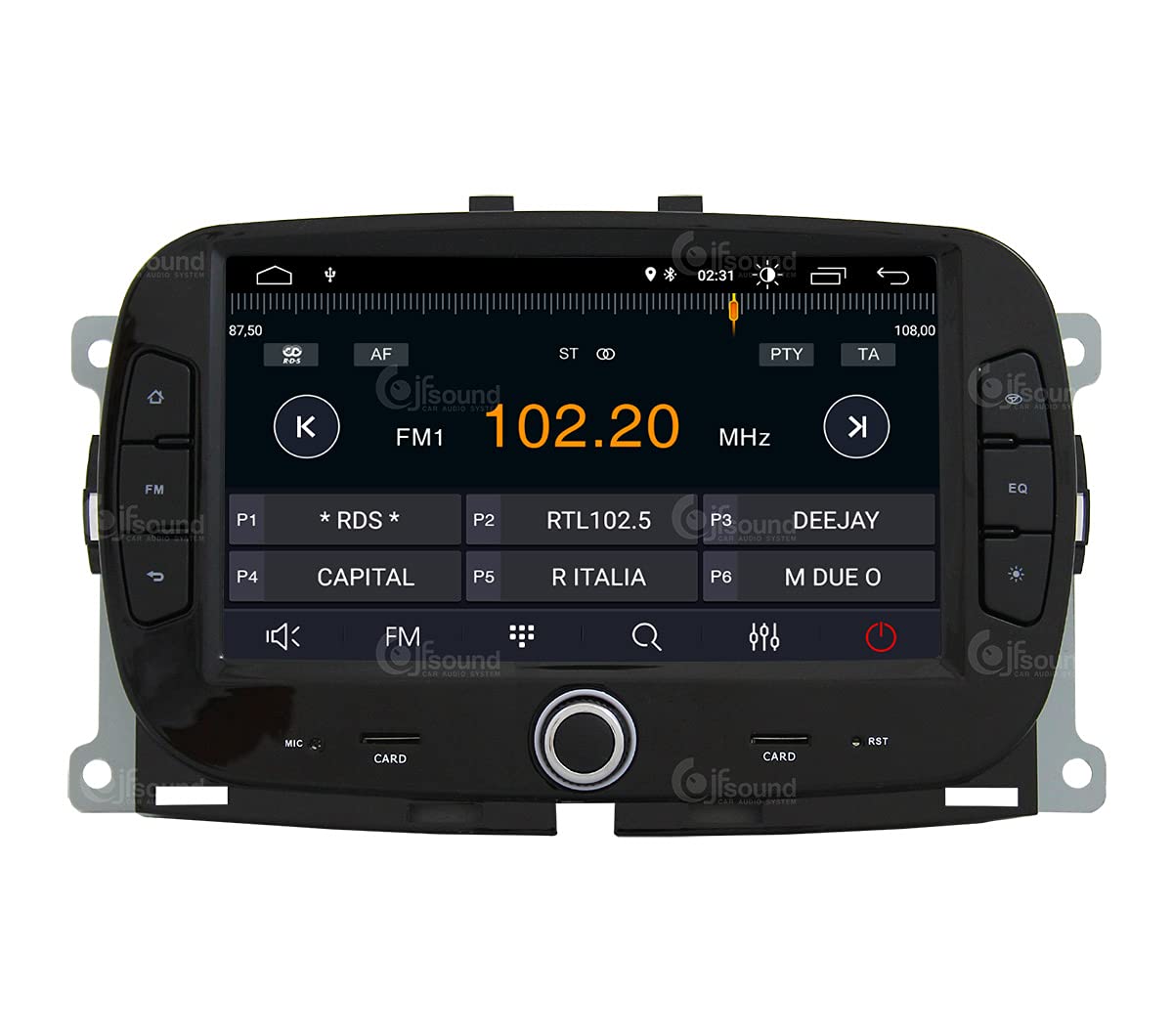 Autorradio de Ajuste Personalizado para Fiat 500 Android GPS Bluetooth WiFi Dab USB Pantalla táctil Full HD 7"