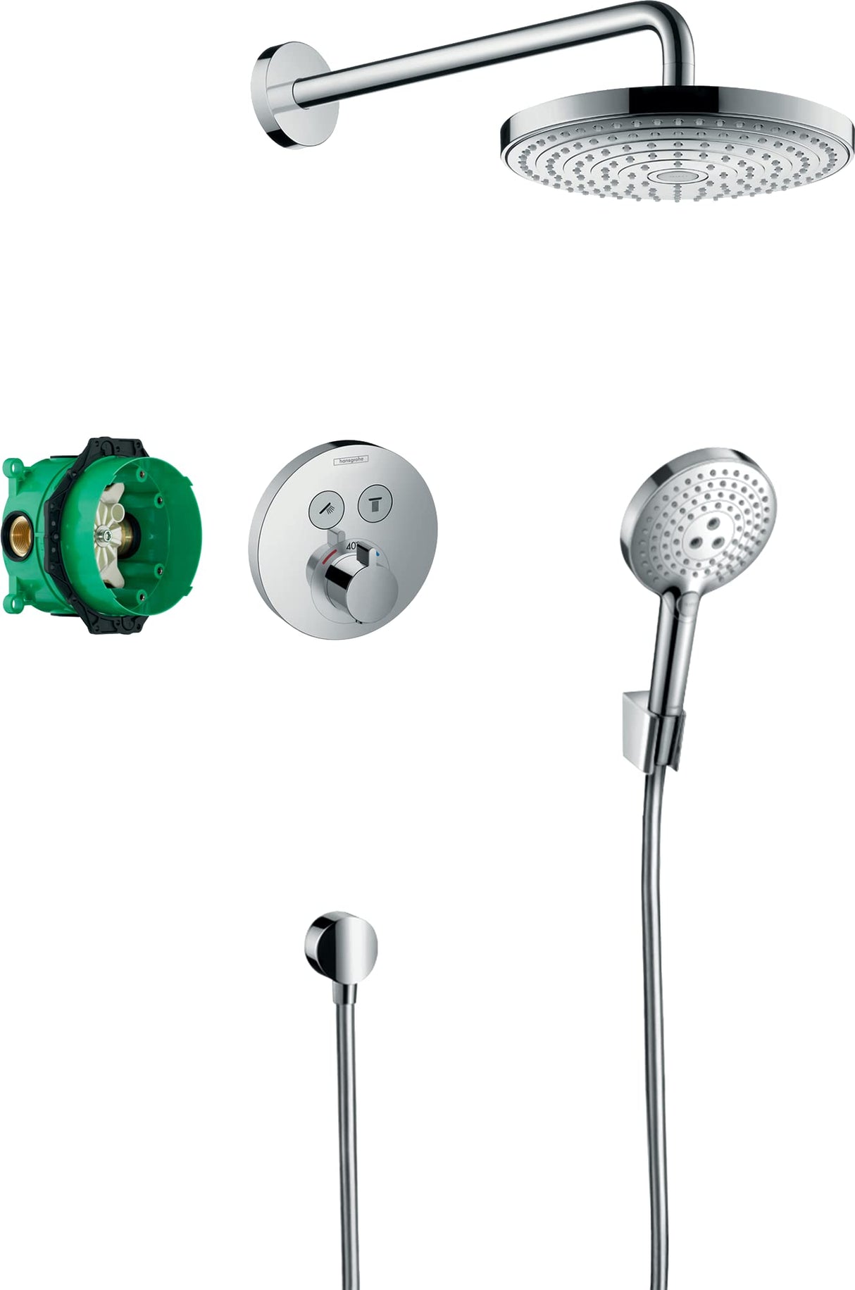 hansgrohe Raindance Select S Set de Ducha Empotrado con Termostato ShowerSelect S, Cromo, 27297000