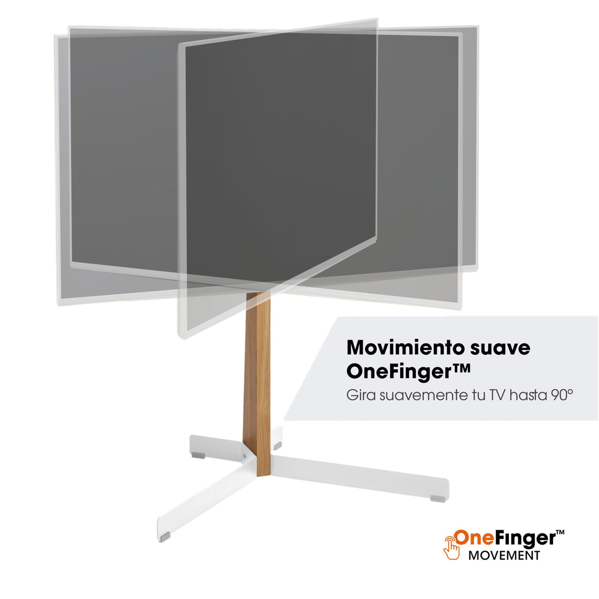 Vogel's TVS 3695 - Soporte para televisor de 40 a 77 Pulgadas, máx. 50 kg, Giratorio hasta 90°, VESA 600 x 400, Soporte de TV de Madera de Roble y Acero con certificación PEFC