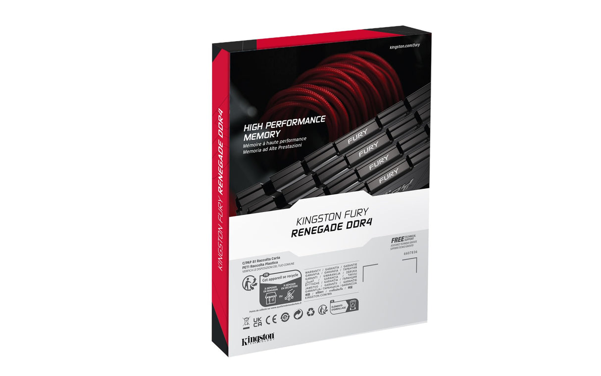 Kingston FURY Renegade 256GB 3200 DDR4 CL16 DIMM (Kit de 8) Memoria gamer para Ordenadores de sobremesa - KF432C16RB2K8/256
