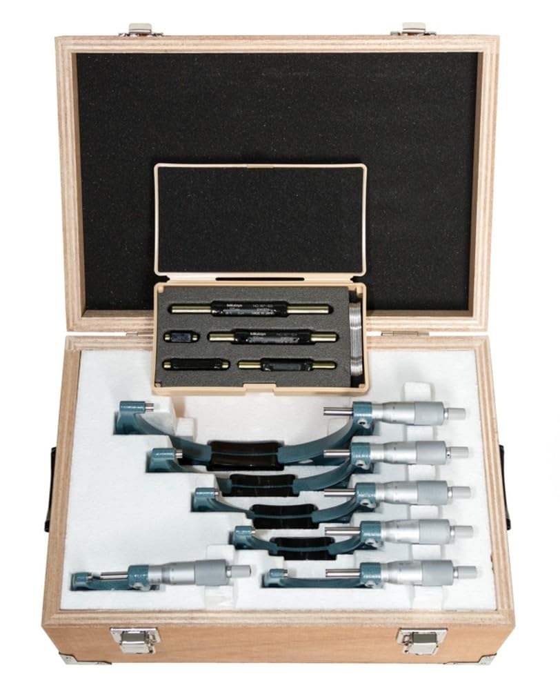 Mitutoyo 103 – 913 – 50 series-103 fuera micrometre Set, 0 mm-150 mm Rango