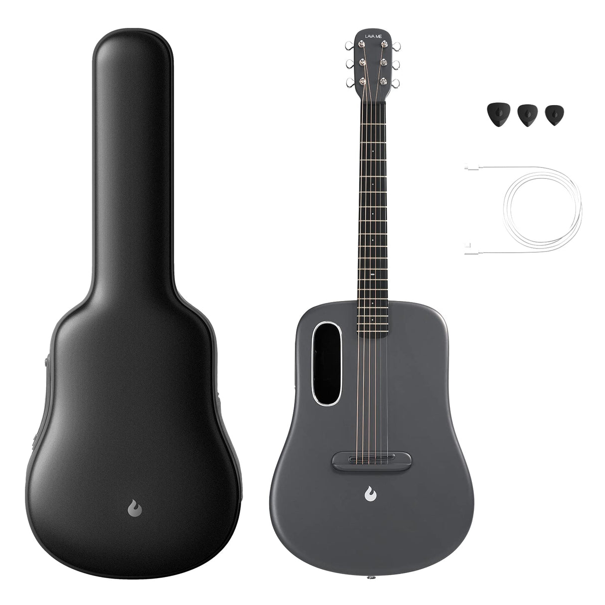 LAVA ME 3 Chitarra per principianti in fibra di carbonio (borsa ideale grigio siderale da 38 pollici)