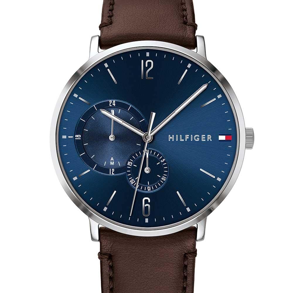 Tommy Hilfiger Reloj Analógico de Cuarzo Multifunción para Hombre con Correa de Cuero Marrón Oscuro - 1791508