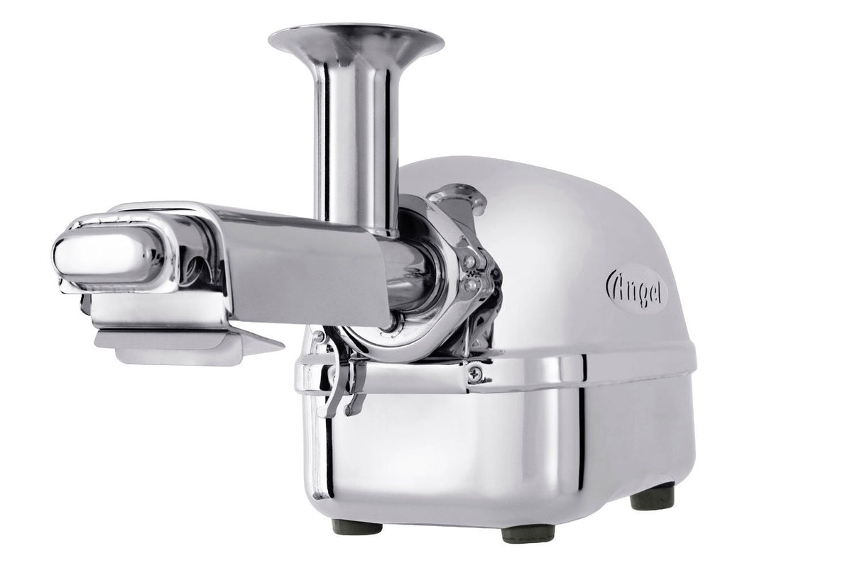 Angel Juicer Exprimidor 8500, hecho casi completamente de acero inoxidable.