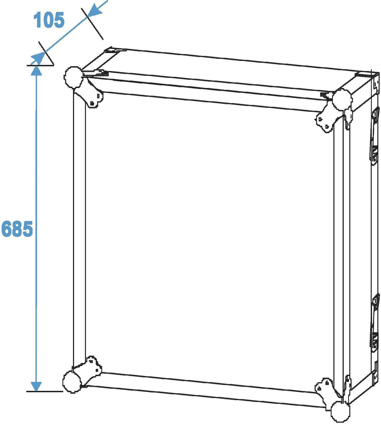 ROADINGER Rack de amplificadores PR-2, 14U, 47 cm, con Ruedas, para Dispositivos de 483 mm (19"), con Ruedas