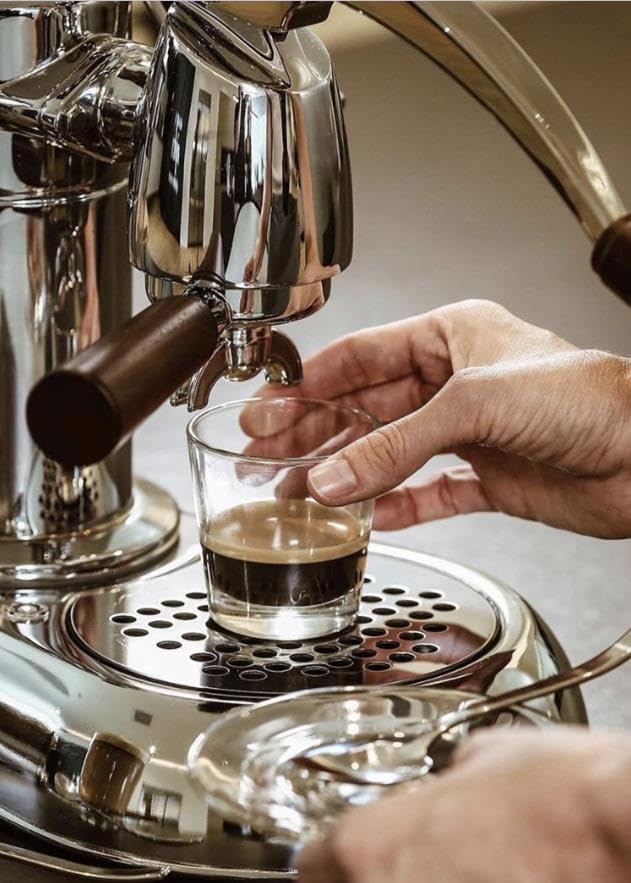 La Pavoni Lever Handle Coffee Maker with a Capacity of 0.8l from Smeg Stradivari Europiccola Lusso LPLSTH01EU, Steel