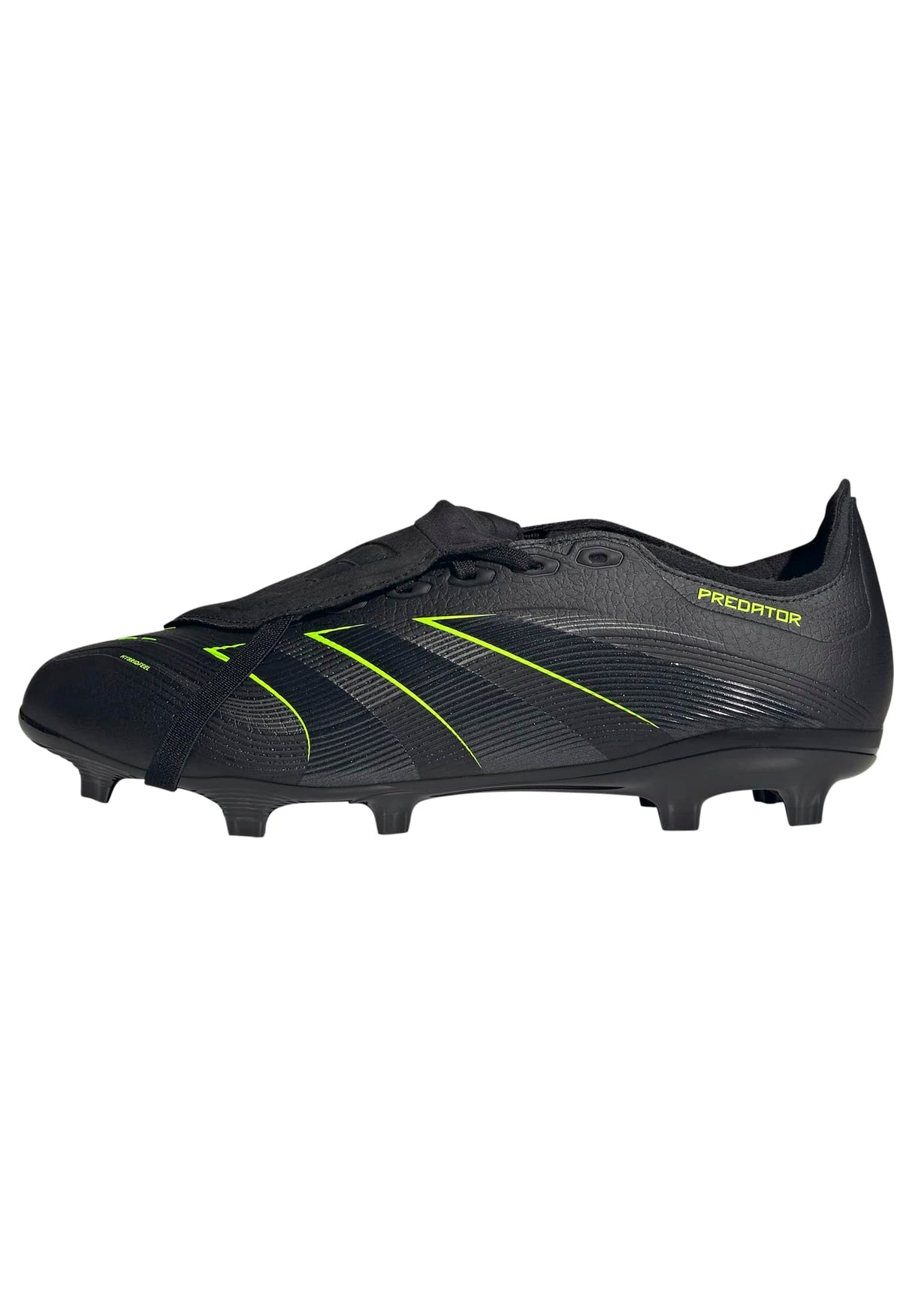 adidas Predator League Fold-Over Tongue Firm Multi Ground Football Boots, Botas de fútbol Unisex Adulto, Core Black/Carbon/Lucid Lemon, 45 1/3 EU