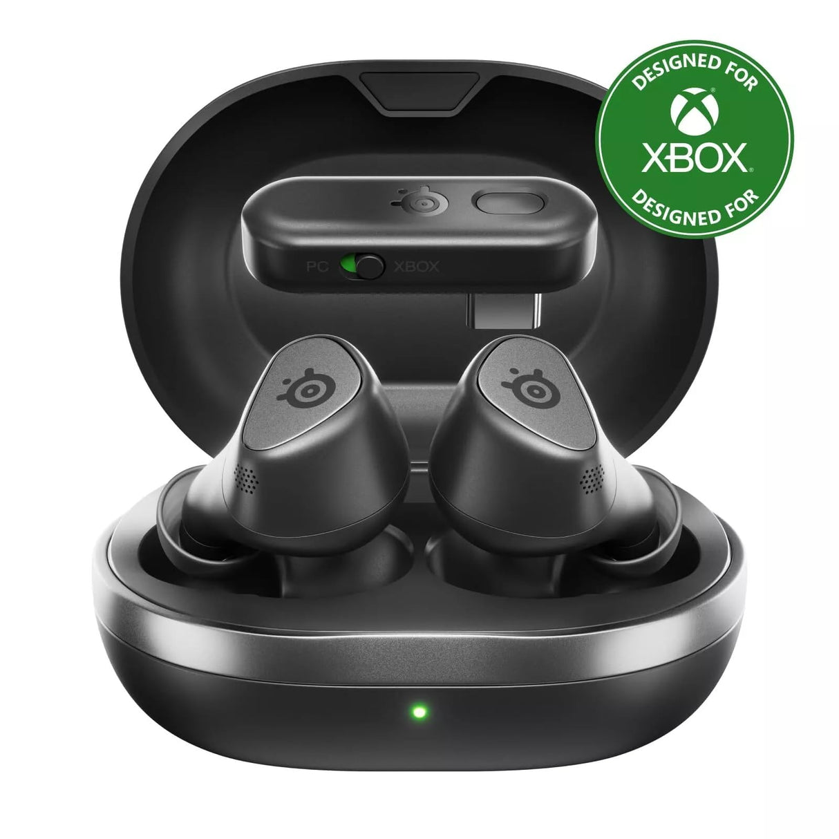 Steelseries Arctis GameBuds™ para Xbox - Auriculares inalámbricos para Juegos - 2,4 GHz + BT5.3 - Modo ANC/Transparencia - Resistencia al Agua IP55-40 Horas de autonomía - Carga inalámbrica - Xbox,
