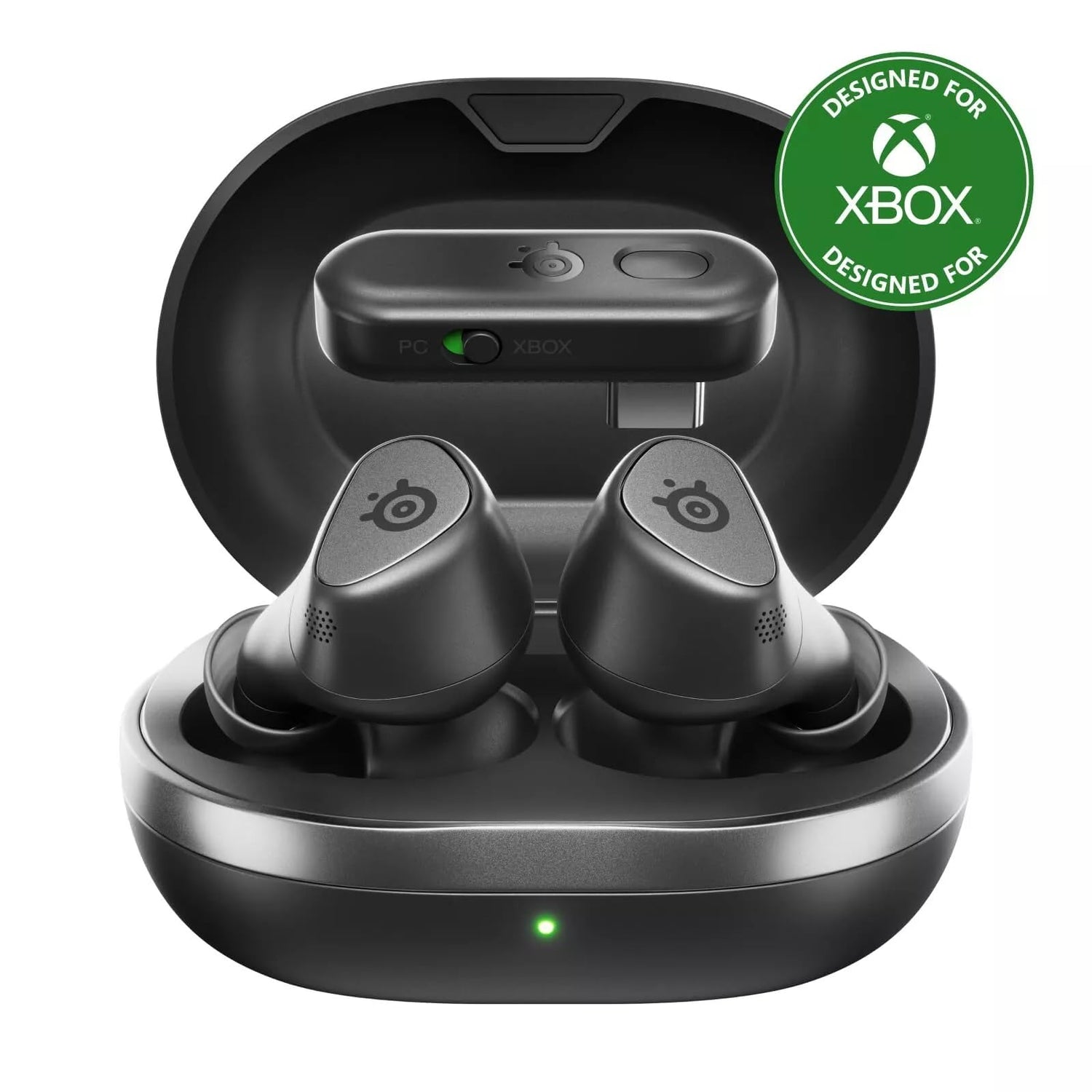 Steelseries Arctis GameBuds™ para Xbox - Auriculares inalámbricos para Juegos - 2,4 GHz + BT5.3 - Modo ANC/Transparencia - Resistencia al Agua IP55-40 Horas de autonomía - Carga inalámbrica - Xbox,