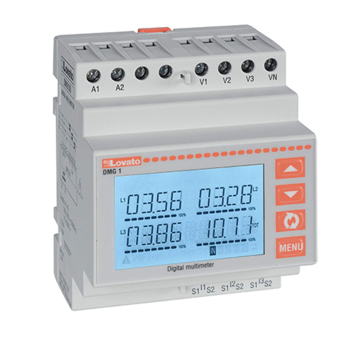 Multímetro digital LCD, con icono 100 a 240VAC y 110 a 250 VDC, 7,2 x 6,3 x 15 centímetros, color blanco (Referencia: DMG100)