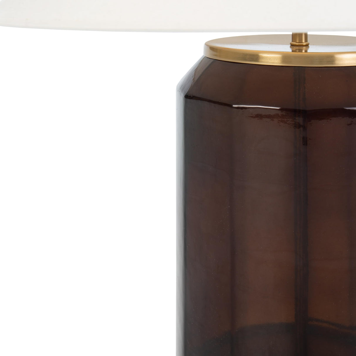 LAMPARA SOBREMESA 20X20X45 CRISTAL MARRON/METAL DORADO BRILLO SIN PANTALLA