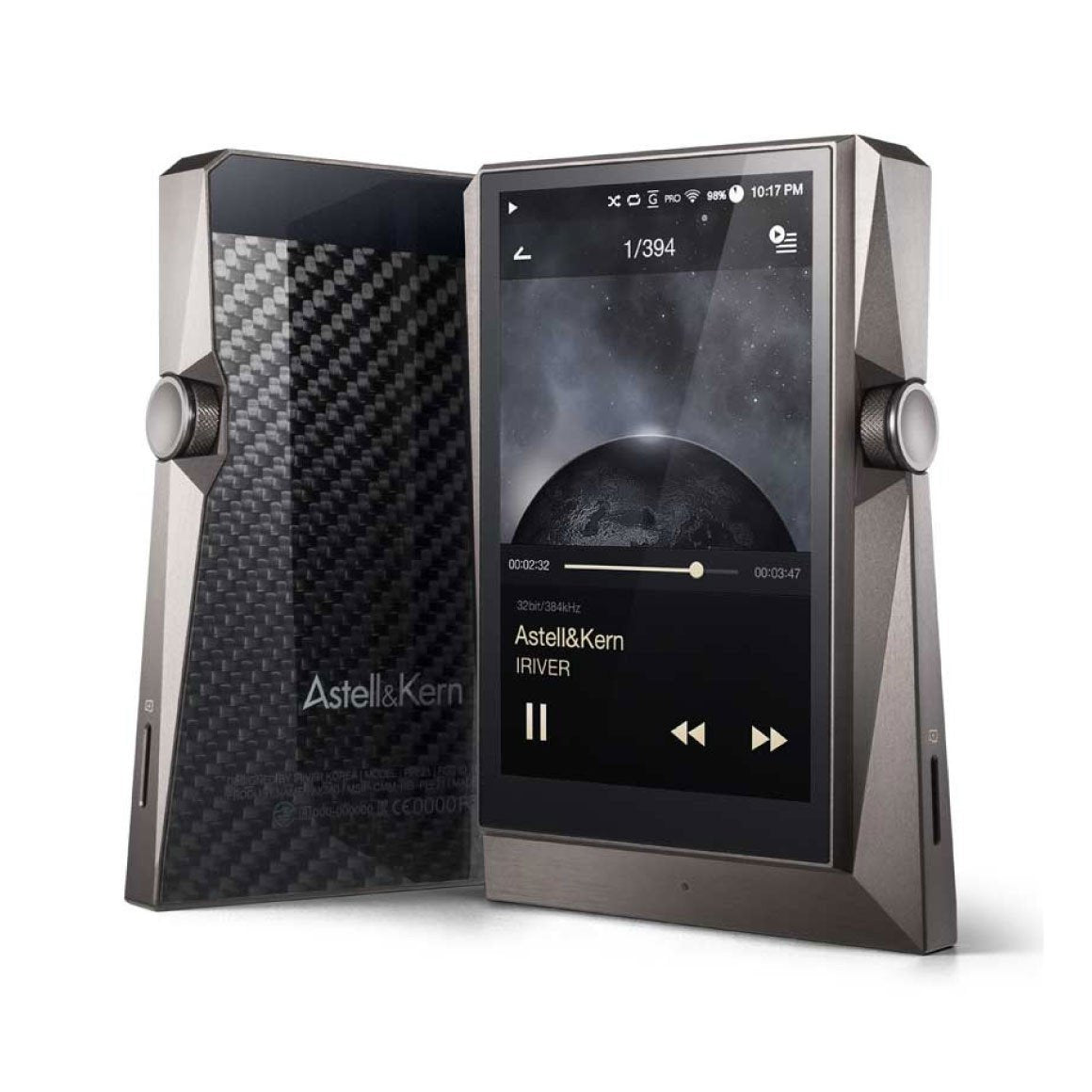 'Astell & Kern AK 380 Titanium audiophiler Hires Reproductor MP3 con Wi-FI y Bluetooth aptX HD Meteoric Titan