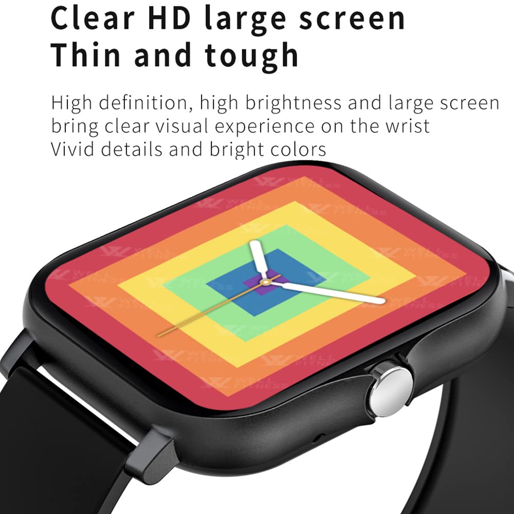 MAMESO Smartwatch, Fitness Tracker Watch HD Pantalla táctil, Smart Watch con podómetro/Sueño/Monitor de frecuencia cardíaca/Sport Fitness Tracker para Android/iOS (Gris, P8)