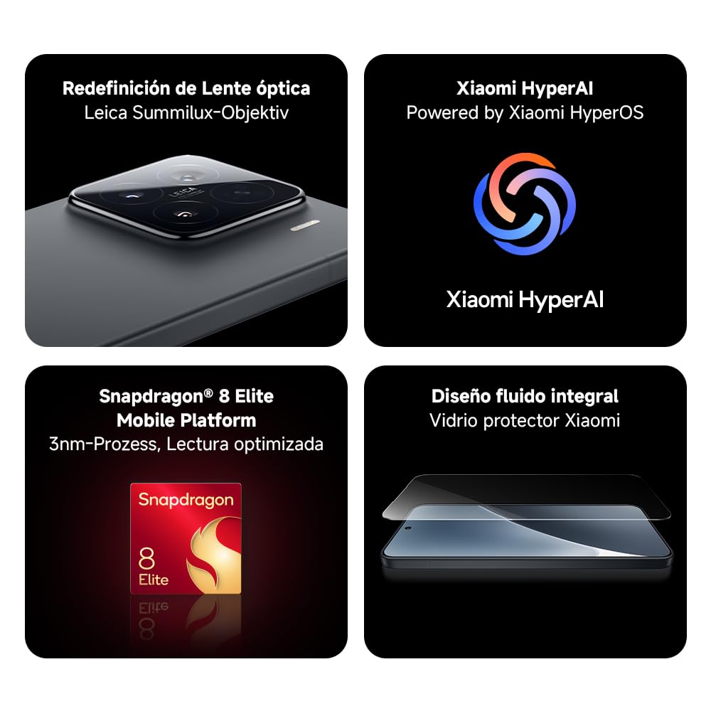 Xiaomi 15 - Smartphone de 12+512GB, Lente óptica Leica Summilux, Snapdragon 8 Elite, Pantalla AMOLED CrystalRes de 6,36" de 120 Hz, HyperCharge de 90W, Cargador no Incluido, Blanco (Versión ES)