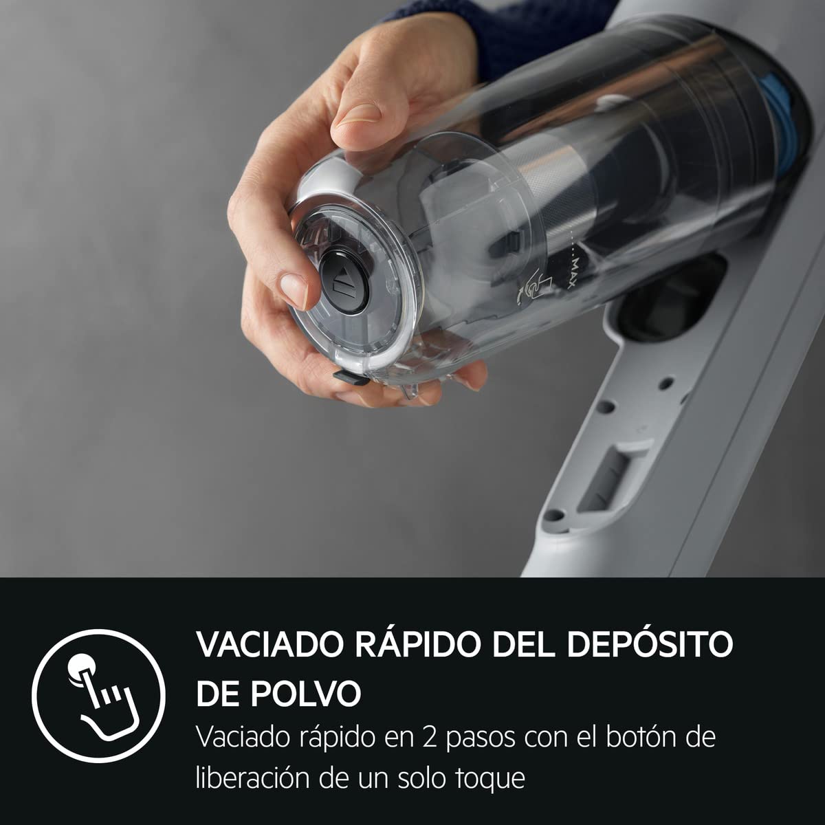 AEG AP71A142XN Aspiradora Sin Cable, 14,4 V, Autonomía de 50 min, Batería Extraible, Filtración en 5 Etapas, 4 Velocidades, Aspirador Escoba 2 en 1, Incluye Accesorios, Azul Denim