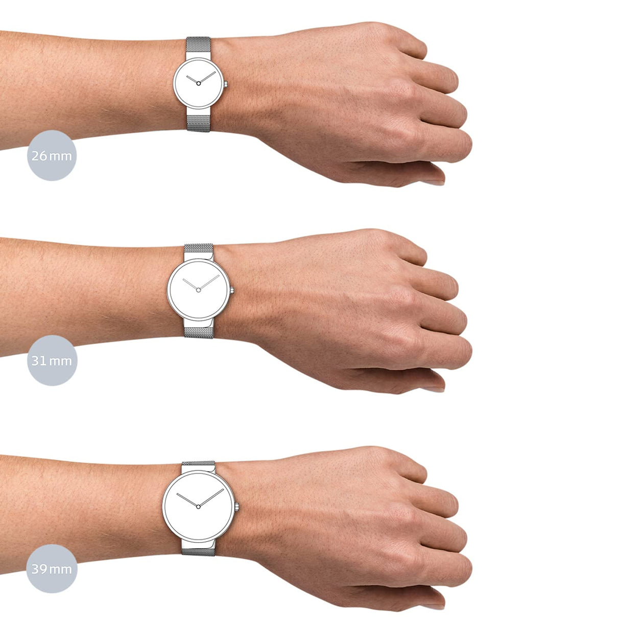 BERING 14426-010 Reloj solar para mujer con caja de acero inoxidable de 26 mm con acabado dorado y esfera blanca, correa milanesa, cristal de zafiro y resistencia al agua de 5 ATM