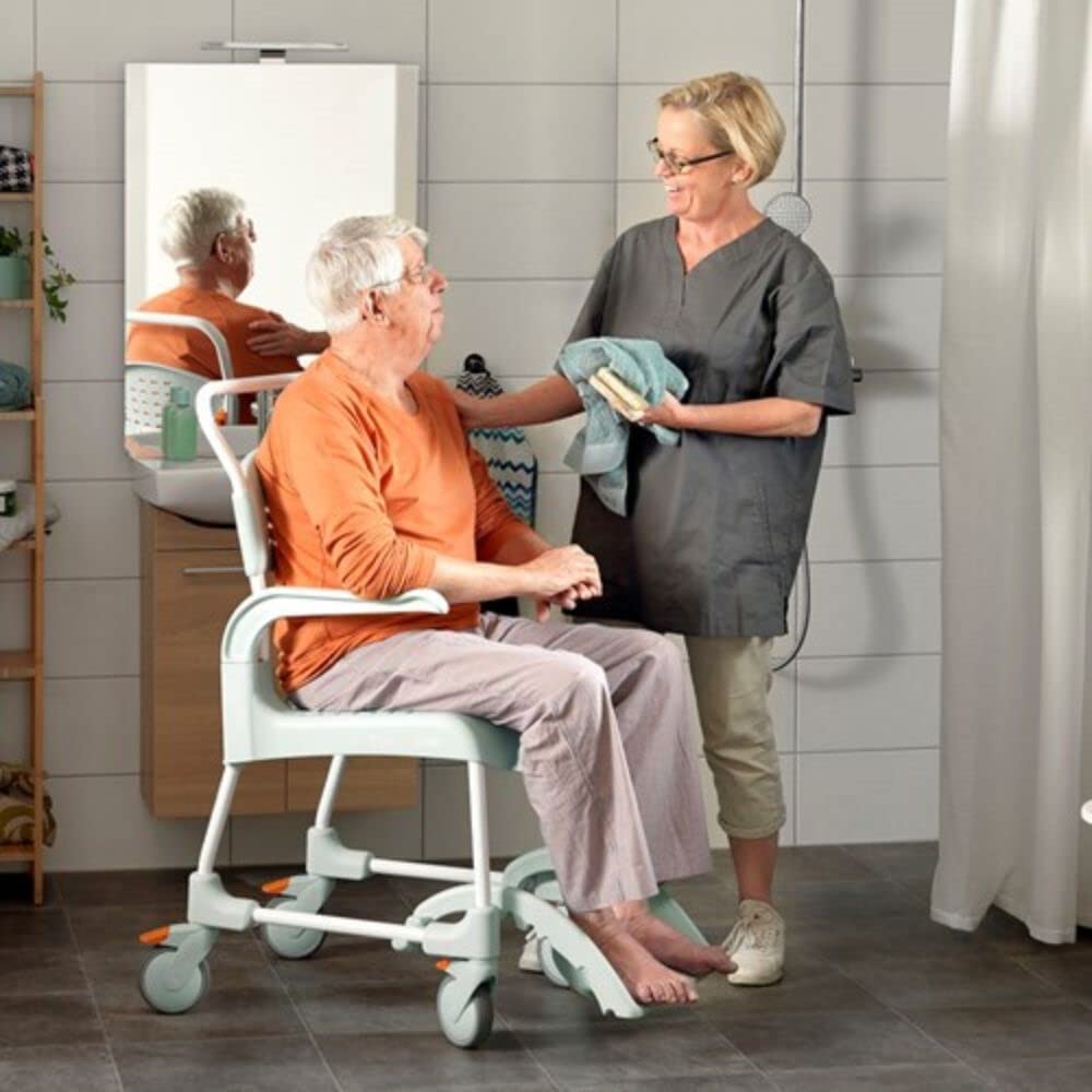 Etac Clean Shower Chair - Silla de ruedas, color blanco