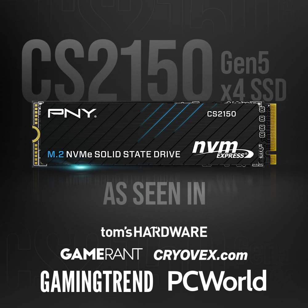 PNY CS2150 2TB SSD Interno M.2 NVMe, hasta 10300MB/s (Lectura) - M280CS2150-2TB-TB