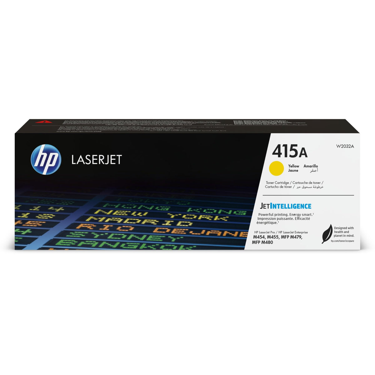 HP 415A W2032X, Amarillo, Cartucho Tóner de Alta Capacidad Original, de 6.000 páginas, para impresoras HP Color LaserJet Pro M454dw, M454dn, MFP M479fdw, MFP M479dw, MFP M479fdn y MFP M479fnw