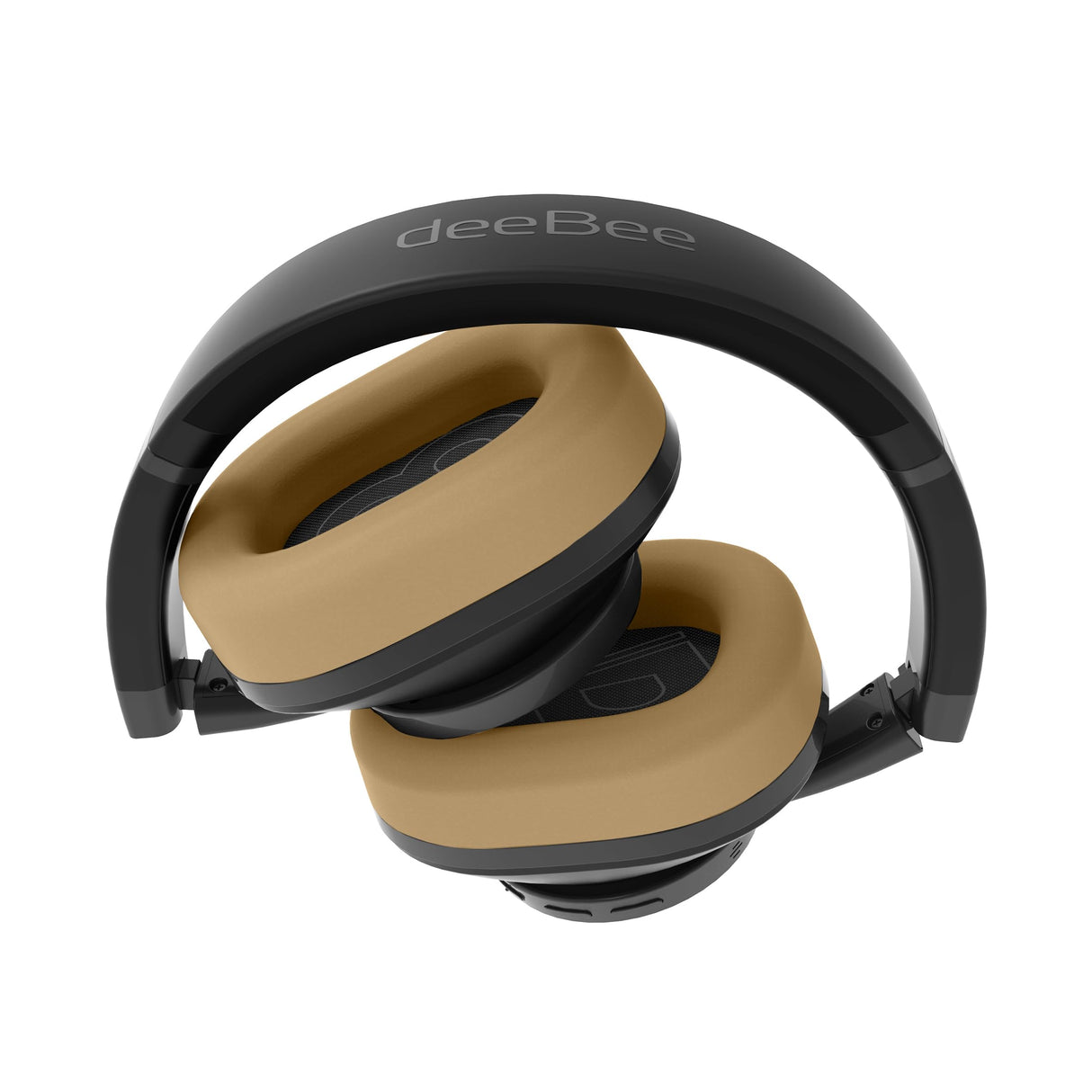 DeeBee DB-Pulse-BLC, Auriculares Bluetooth Circumaurales, Cancelación Activa de Ruido, 40 Horas de Batería, Negro, con Almohadilla Intercambiable