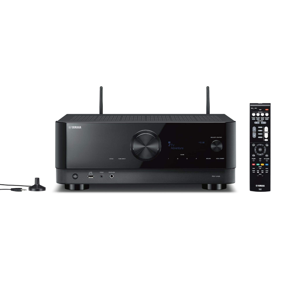 Yamaha RX-V4A - Receptor de Red con Sonido Surround MusicCast, Funciones específicas para Juegos y Sistemas de Control de Voz, Talento Completo con 5.2 Canales