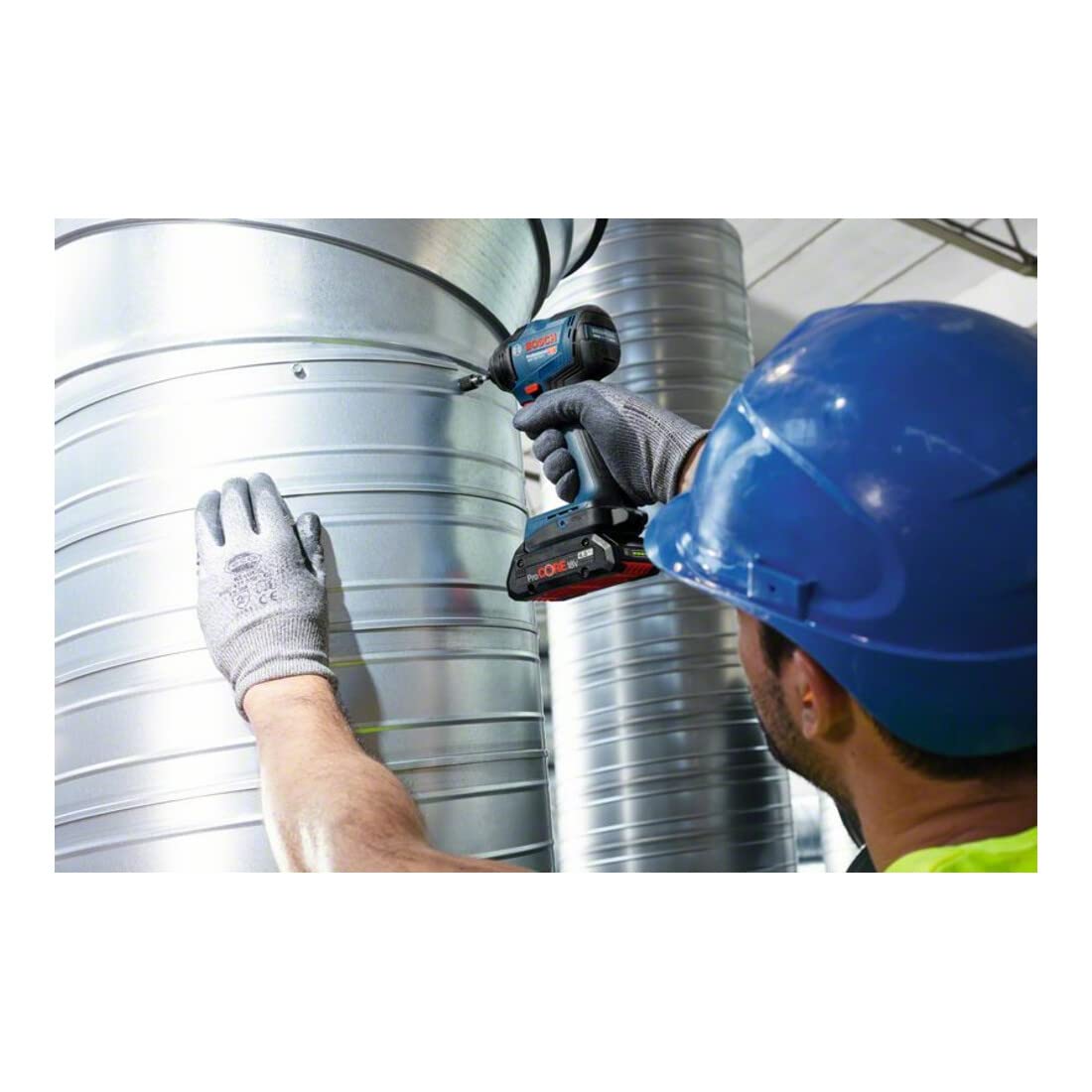 Bosch Professional 18V System GDR 18V-210 C - Atornillador de impacto a batería ( 210 Nm, par de desapriete 370 Nm, Connectivity, 2 baterías ProCORE18V x 4.0Ah, en L-BOXX)
