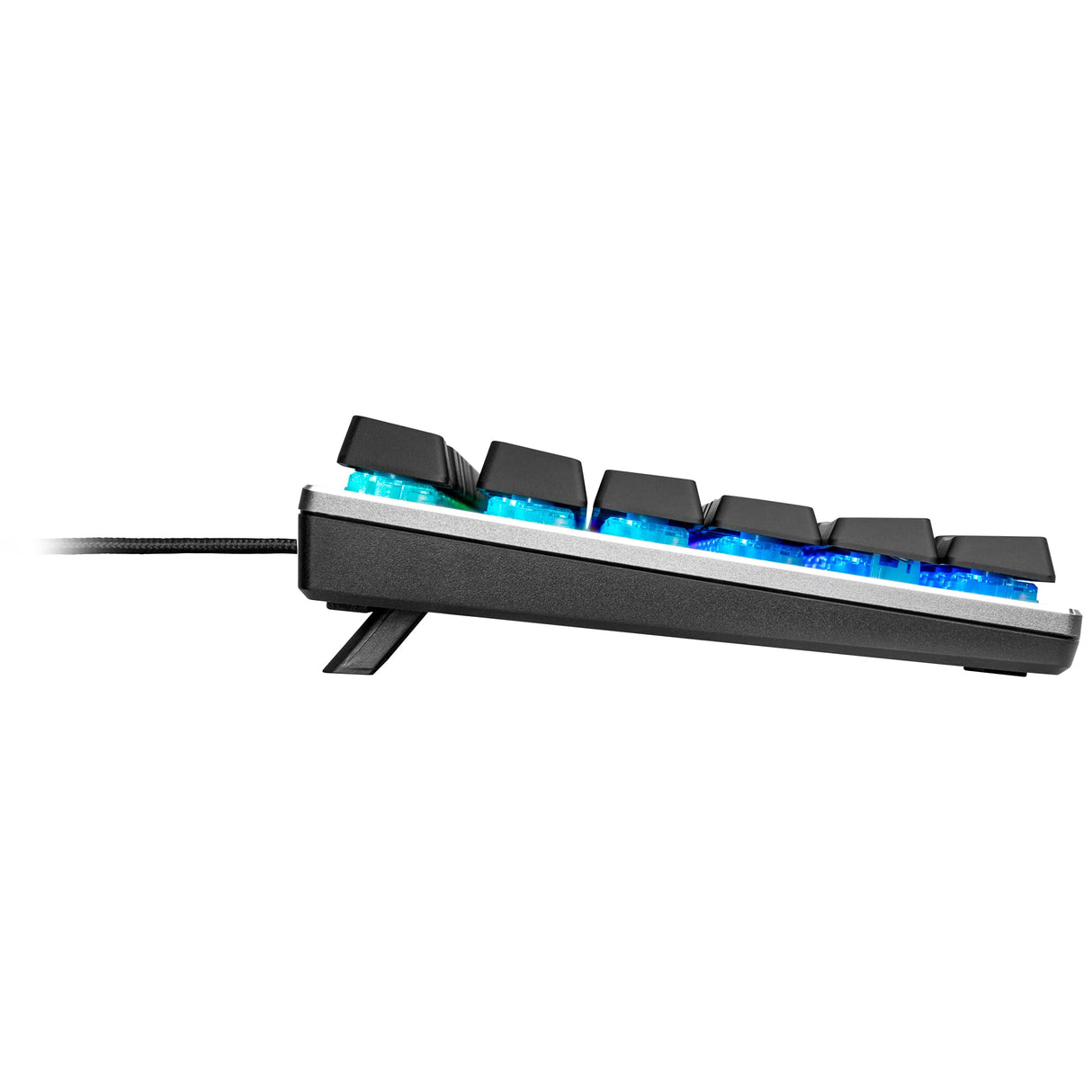 Cooler Master Teclado mecánico SK652 para Juegos, retroiluminación RGB, Control sobre la Marcha, Aluminio Cepillado, diseño alemán QWERTZ/Teclas Rojas