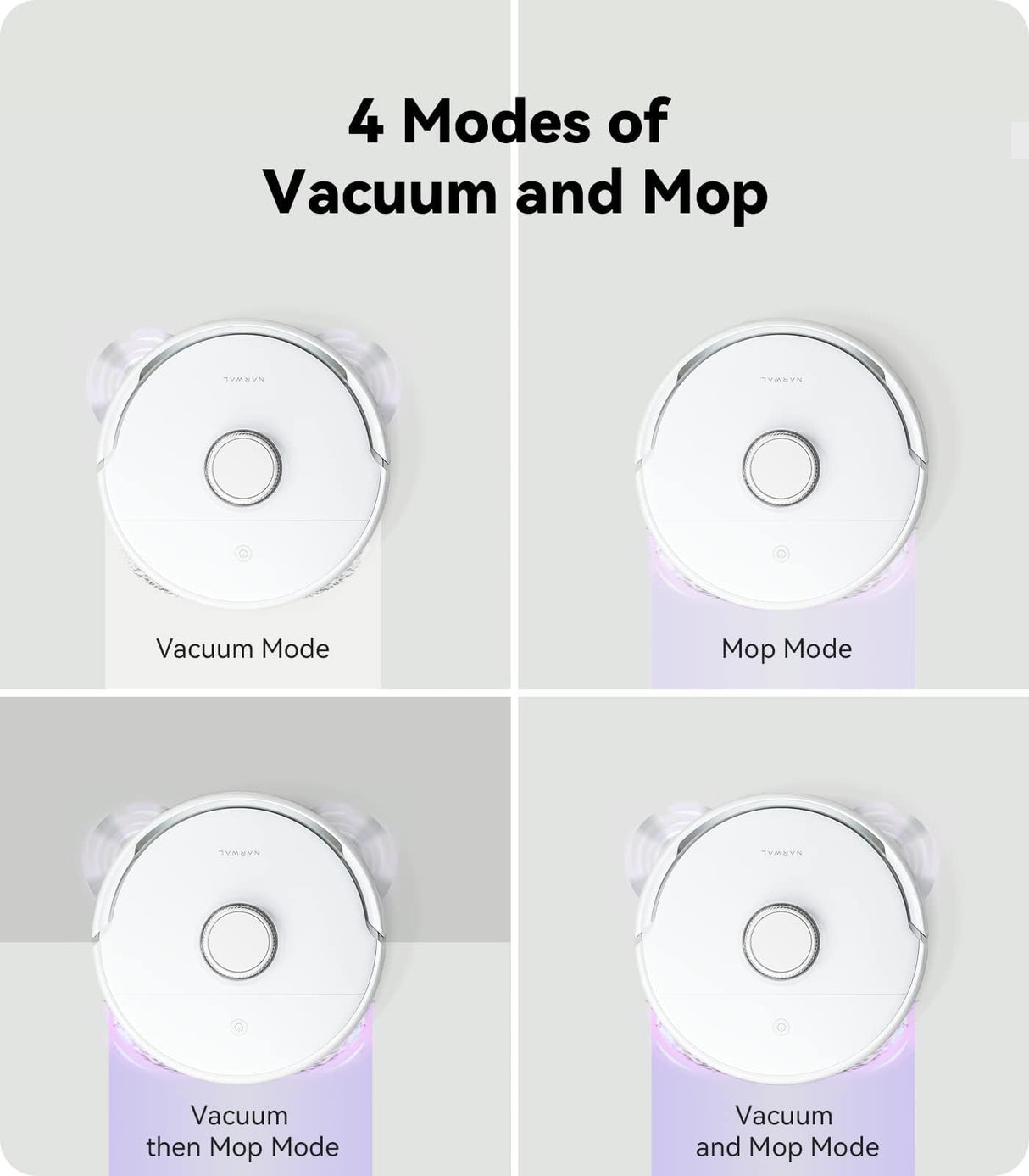 NARWAL Freo Robot Vacuum Cleaner with Automatic Cleaning and Base Function (Freo Mode and DirtSense Dirt Detection, Rotating Mops, Smart-Swing Edge Cleaning, Hot Air Drying)