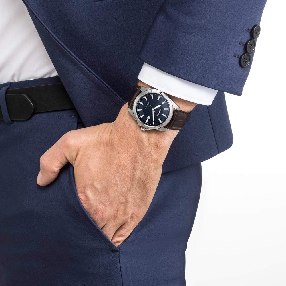 Citizen Reloj Analógico para Hombre de Cuarzo con Correa en Cuero BM7108-22L