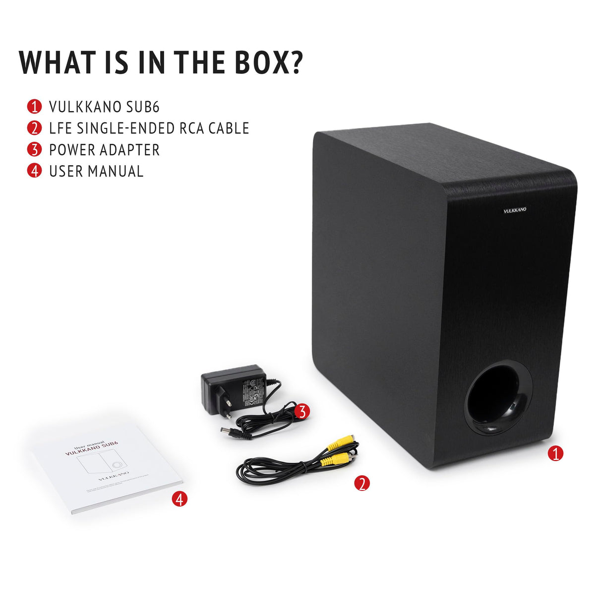 VULKKANO SUB6 Subwoofer Activo de 6.5 Pulgadas, Frecuencia de 60Hz-250Hz