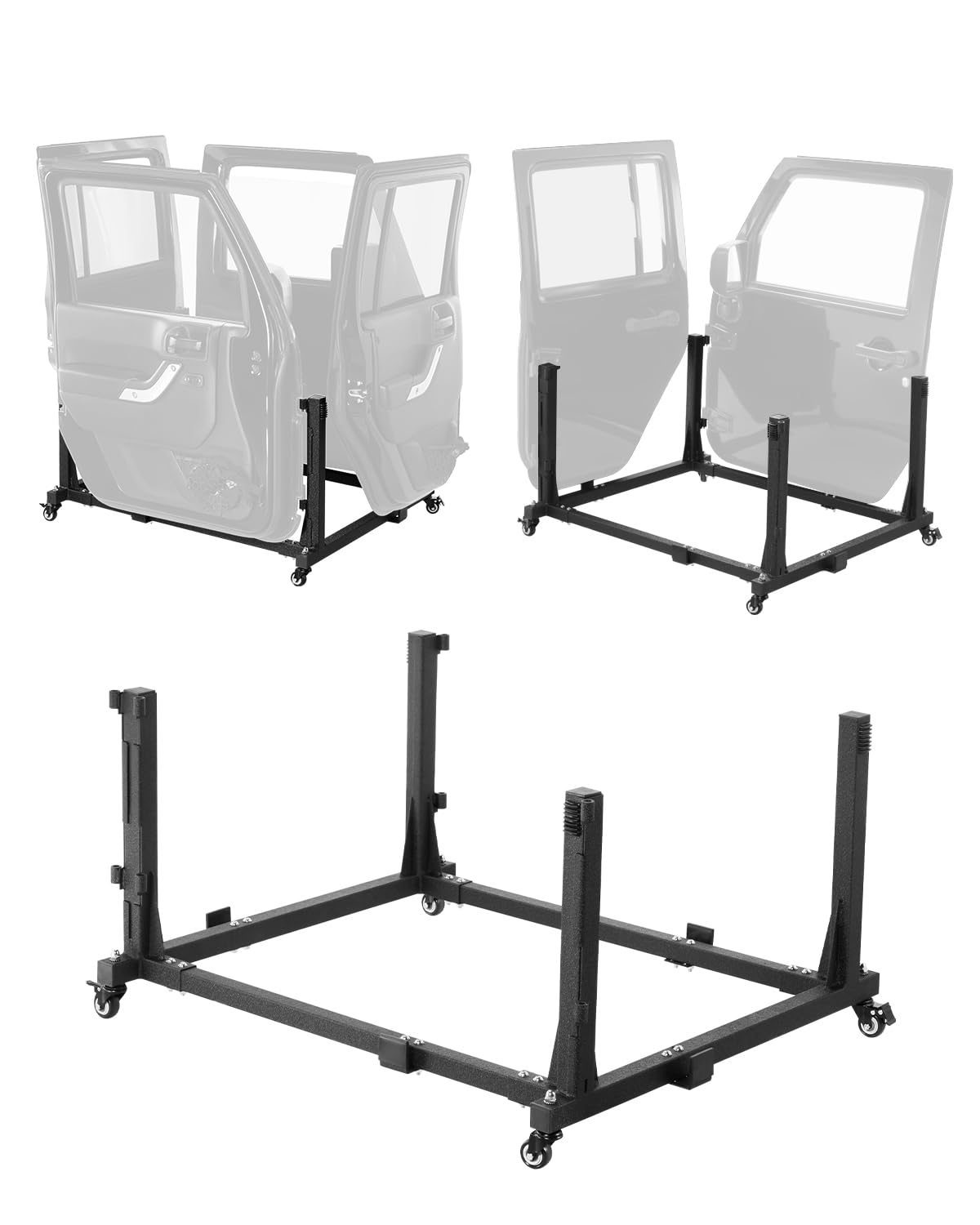 VEVOR Carro de almacenamiento para 4 puertas Jeep Wrangler JK JL/Gladiator JT 2007-2023 JK JL/Gladiator JT 2007-2023 JK JL/Gladiator JT Negro