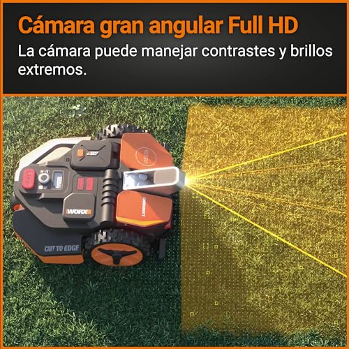 WORX Landroid Vision L1300 Robot cortacésped WR213E.1 para Jardines de hasta 1300 m² - Robot cortacésped Inteligente sin Cable delimitador - WiFi y Bluetooth - Evasión Activa de obstáculos con IA