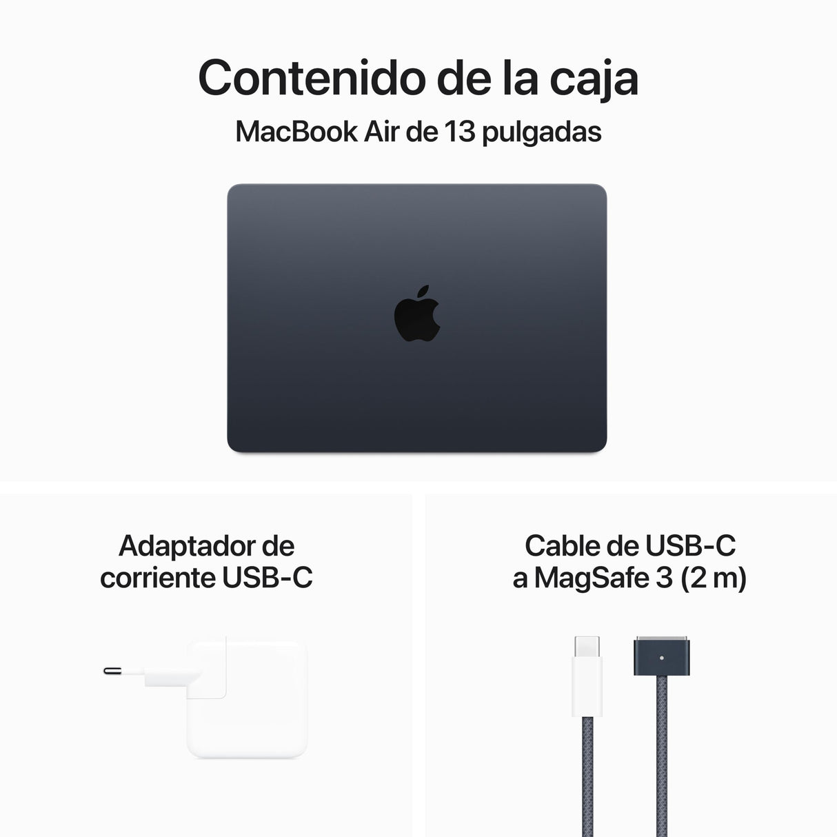 Apple 2024 MacBook Air de 13 Pulgadas con Chip M3: Pantalla Liquid Retina, CPU 8 núcleos, GPU 10 núcleos, 24 GB de Memoria unificada, SSD de 512 GB, Touch ID, Medianoche
