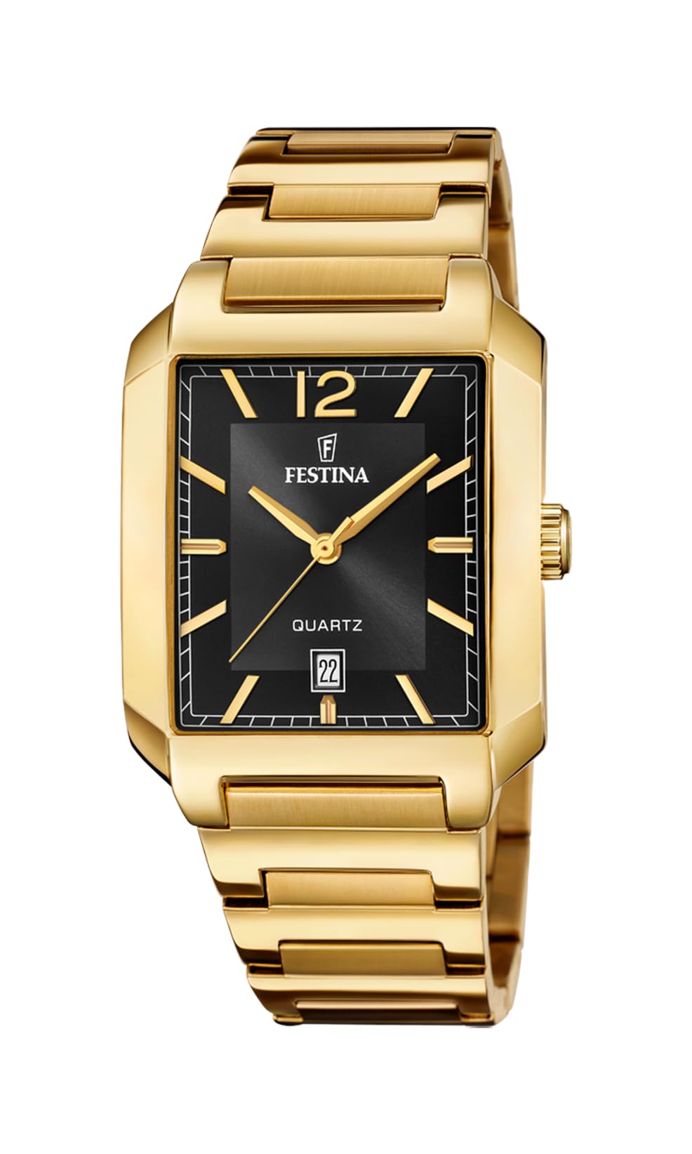 Festina Reloj Hombre F20678/4 On The Square Caja de Acero Inoxidable 316l Dorado Correa de Acero Inoxidable 316l Dorado