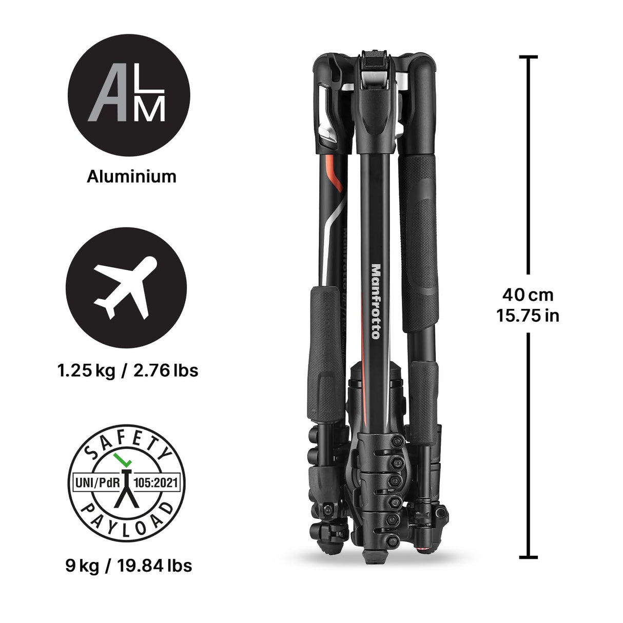 Manfrotto Befree 3-Way Live Advanced Diseñado para Cámaras Alpha Sony, Trípode de Viaje en Aluminio, Bloqueo por Palanca, Rótula Fluida de 3 Vías, Foto y Vídeo, Carga hasta 6 kg, Bolsa de Transporte