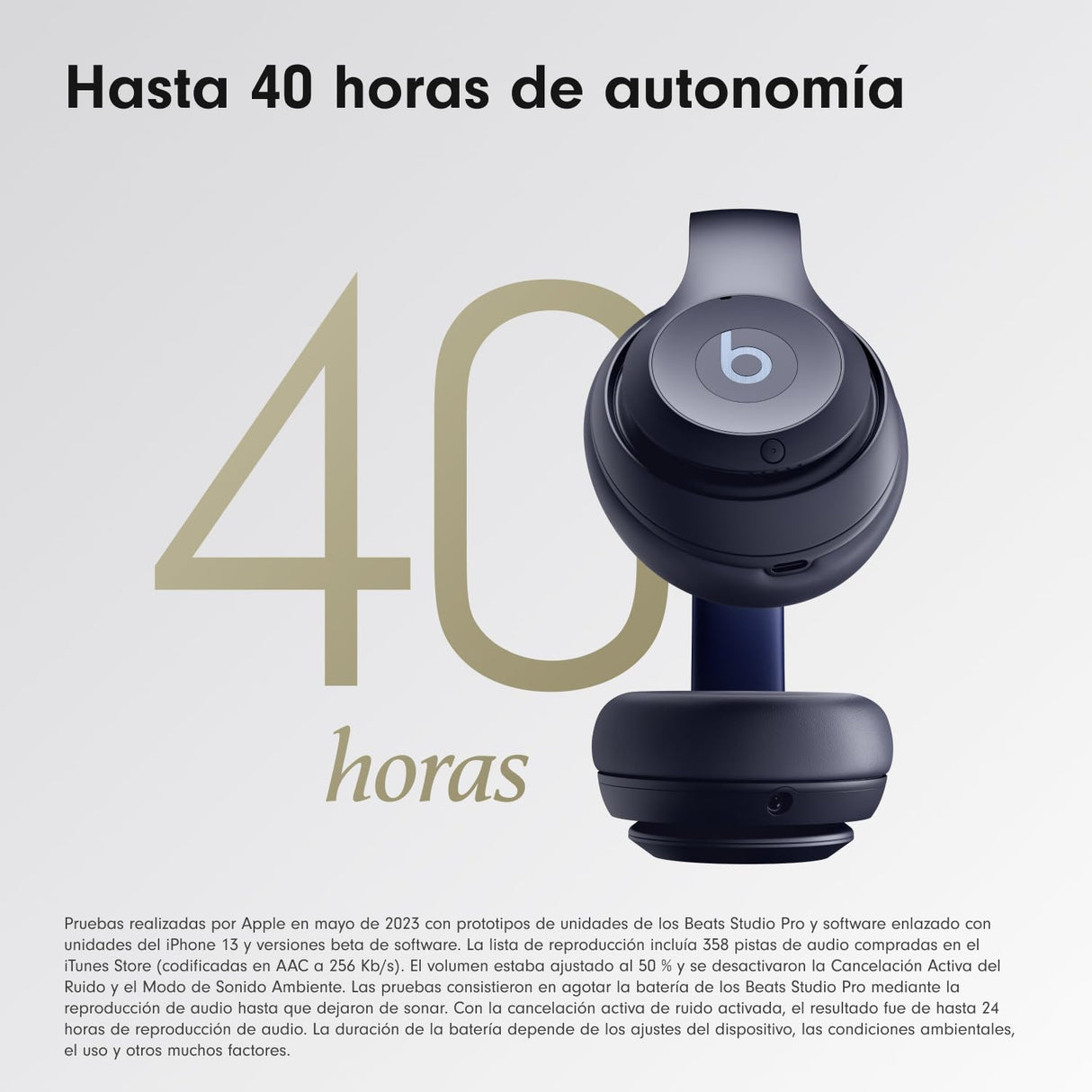 Beats Studio Pro - Auriculares inalámbricos Bluetooth con cancelación de Ruido - Audio Espacial Personalizado, Sonido USB-C sin pérdida, compatibilidad con Apple y Android - Azul Marino