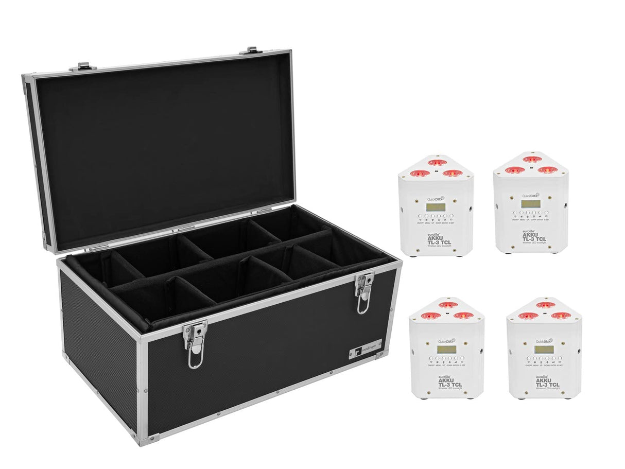 EUROLITE - Set de 4 akku tl-3 tcl blanco + caja tdv-1