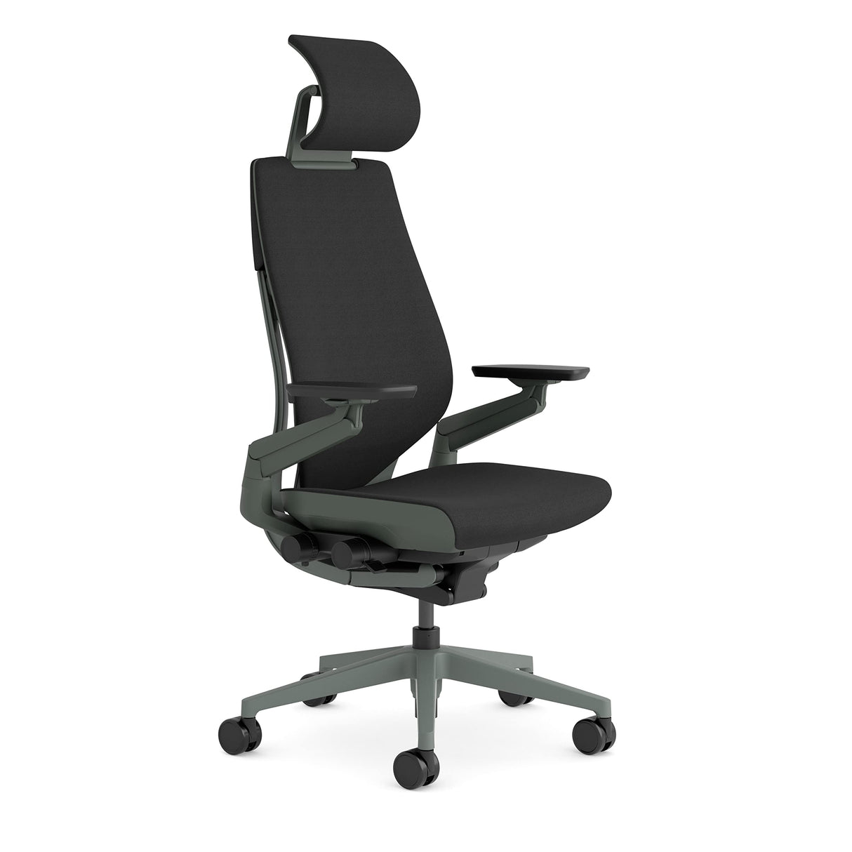 Steelcase Gesture, silla de oficina ergonómica con brazos 360 grados, sujeción lumbar y reposa cabeza regulables Ónix