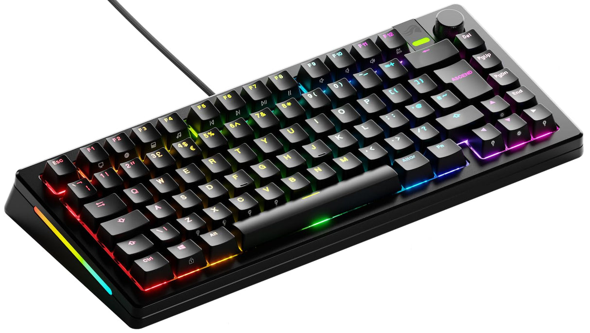 Glorious Gaming GMMK 3 Pro: Teclado mecánico Personalizable, TKL 75%, Carcasa de Aluminio y Juntas modulares, switches con Hot Swap MX, Espuma fonoabsorbente, QWERTY inglés - Negro