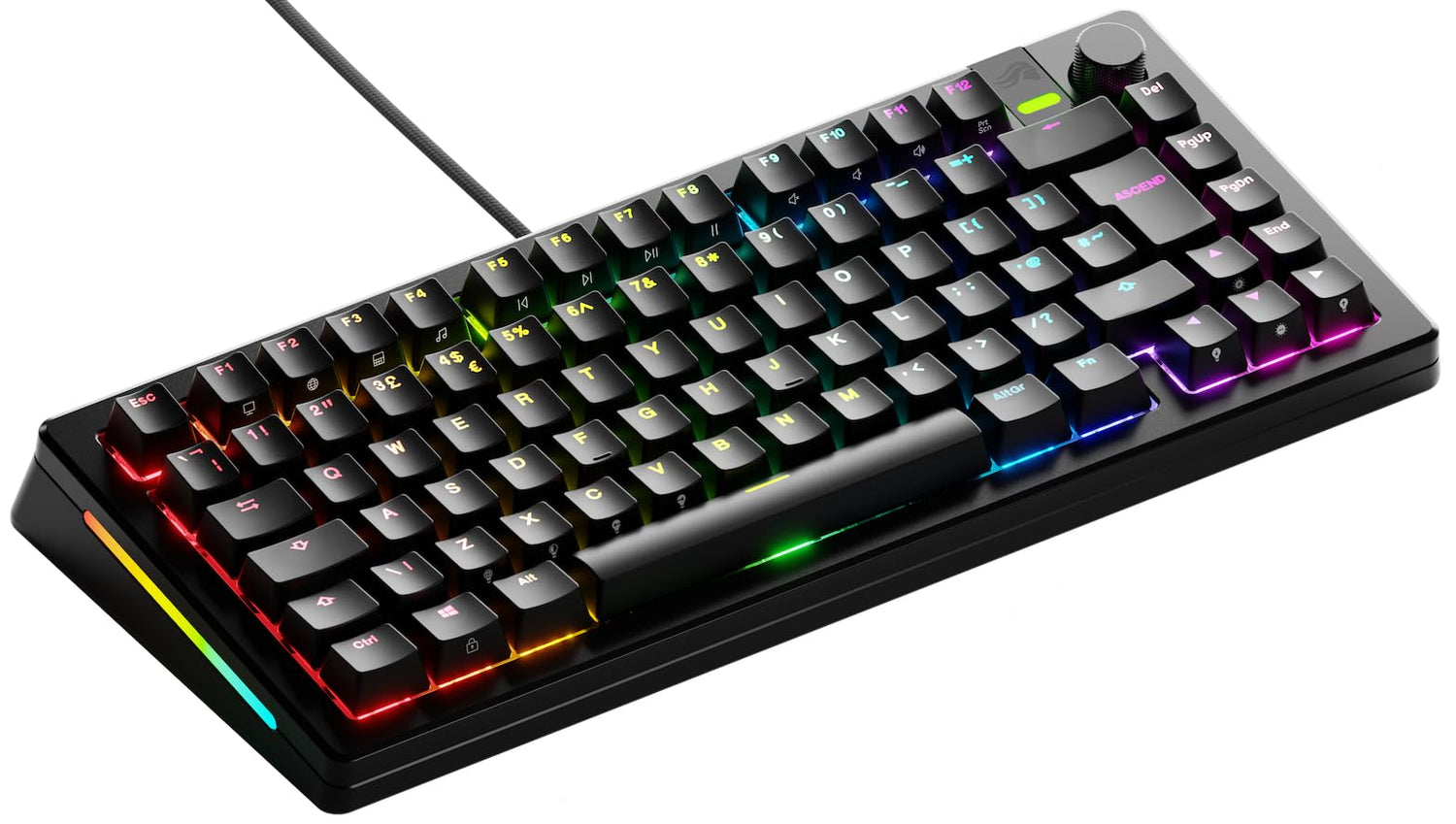 Glorious Gaming GMMK 3 Pro: Teclado mecánico Personalizable, TKL 75%, Carcasa de Aluminio y Juntas modulares, switches con Hot Swap MX, Espuma fonoabsorbente, QWERTY inglés - Negro