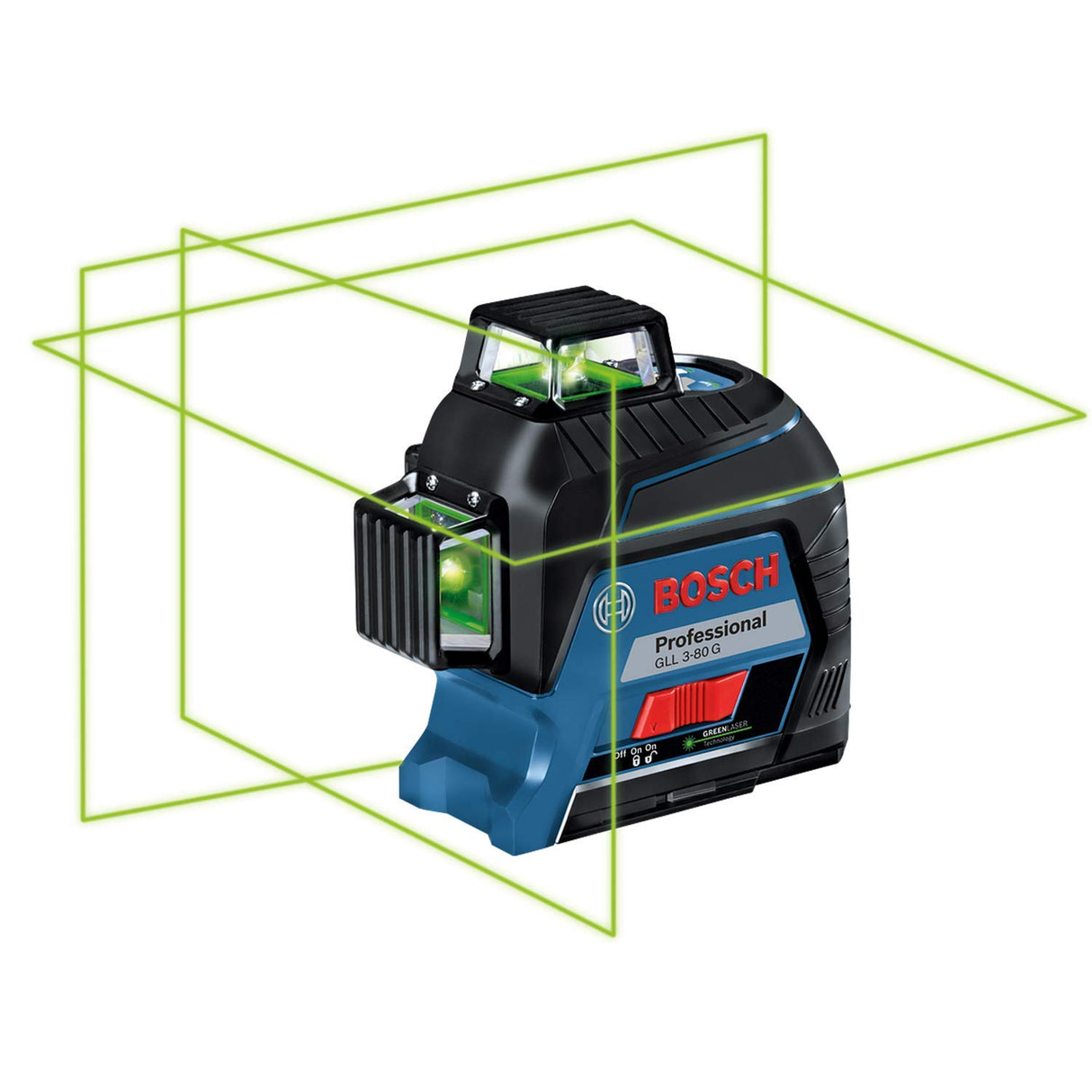 Bosch Professional Nivel láser GLL 3-80 G (láser verde, interior, alcance: hasta 30m, 4 pilas AA, maletín)