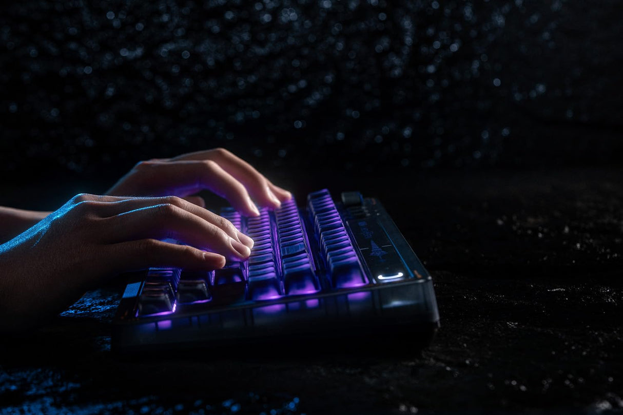 8Bitdo Retro 87 Mechanical Keyboard with Hot-Swappable Kailh Switches, RGB Backlight, Programmable Buttons, Wireless 2.4G/Bluetooth/USB-C for Windows and Android - Mecha Break: Panther - ANSI US