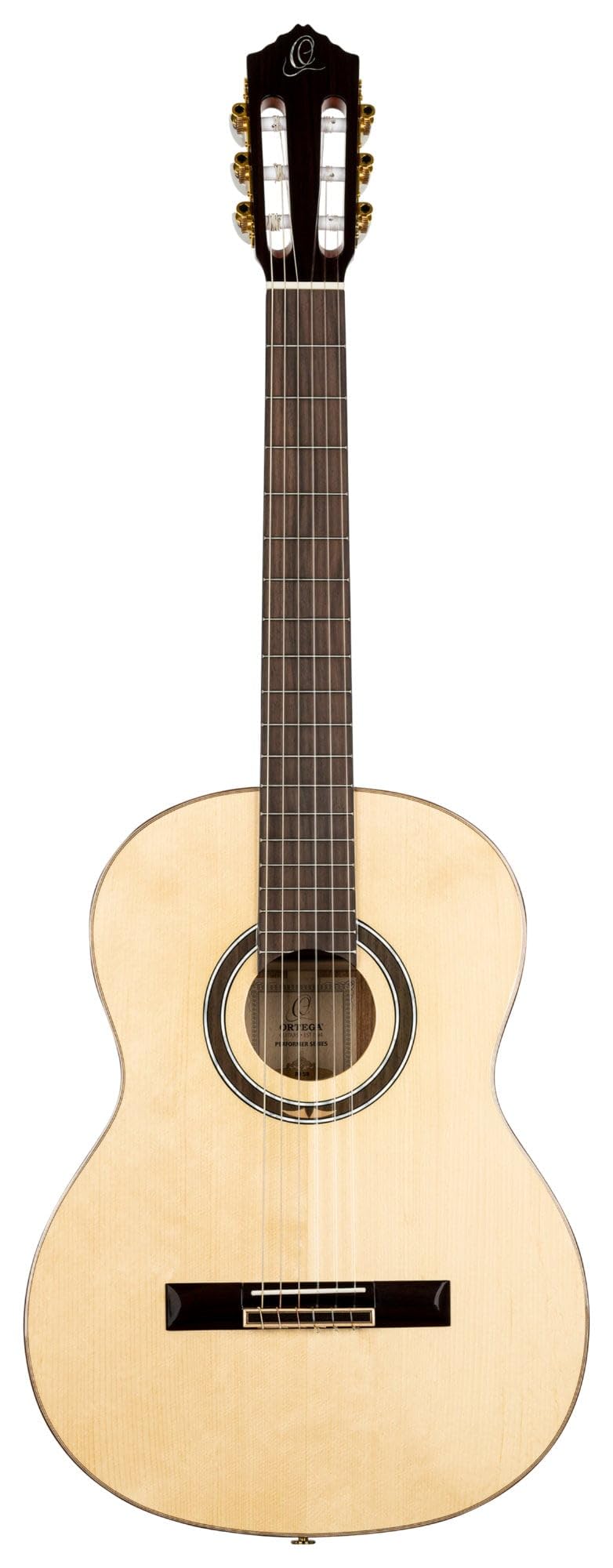 Ortega Guitars Guitarra de concierto de tamaño completo – Performer Series – Guitarra acústica 4/4 natural – Incluye funda R158