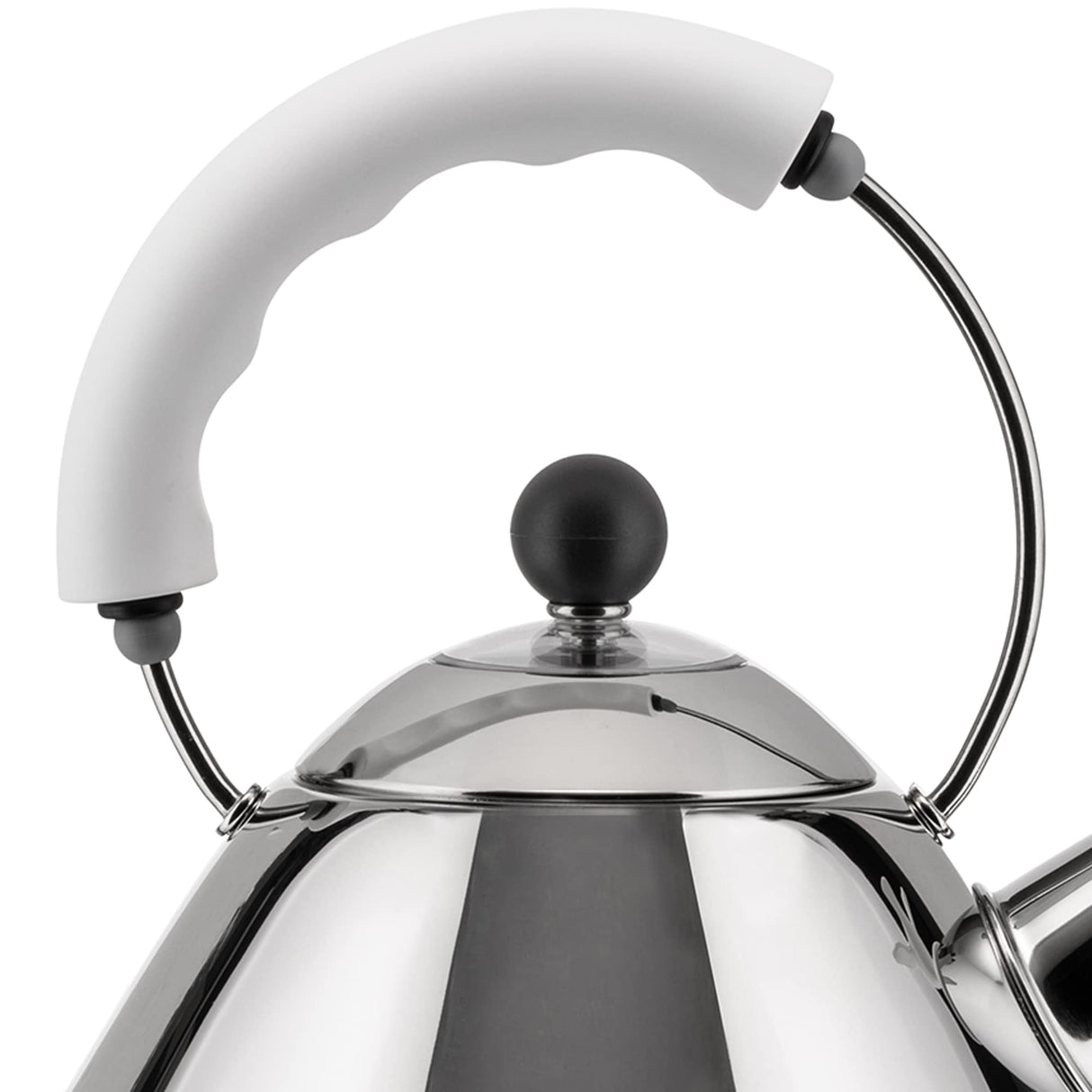 Alessi - MG32 W - Hervidor Eléctrico de Diseño, Acero Inoxidable y Resina Termoplástica, Blanco