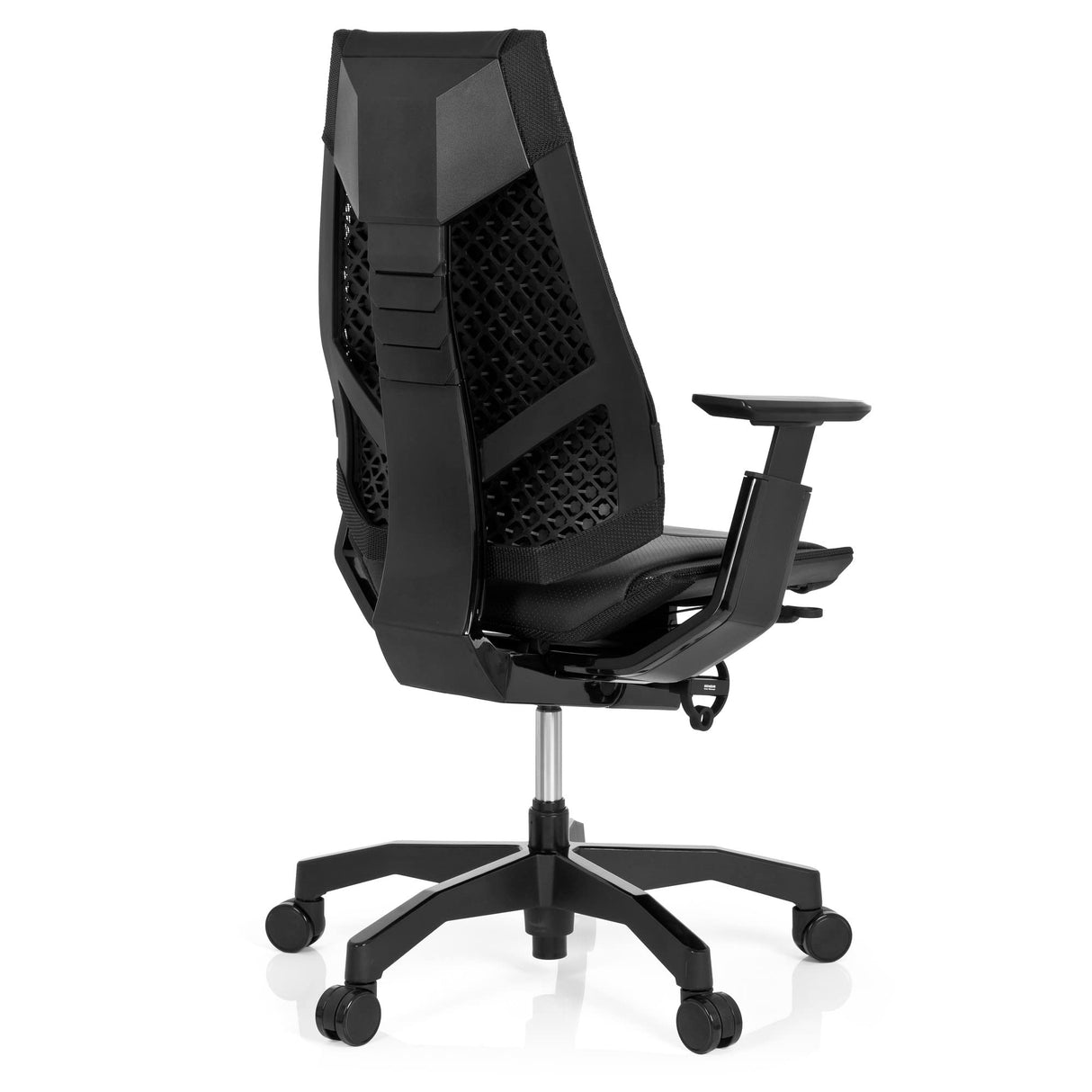 hjh OFFICE 652851 Silla de Oficina GENIDIA Black Cuero Negro, Silla Ejecutivo, Silla giratoria ergonómica, Respaldo Ajustable