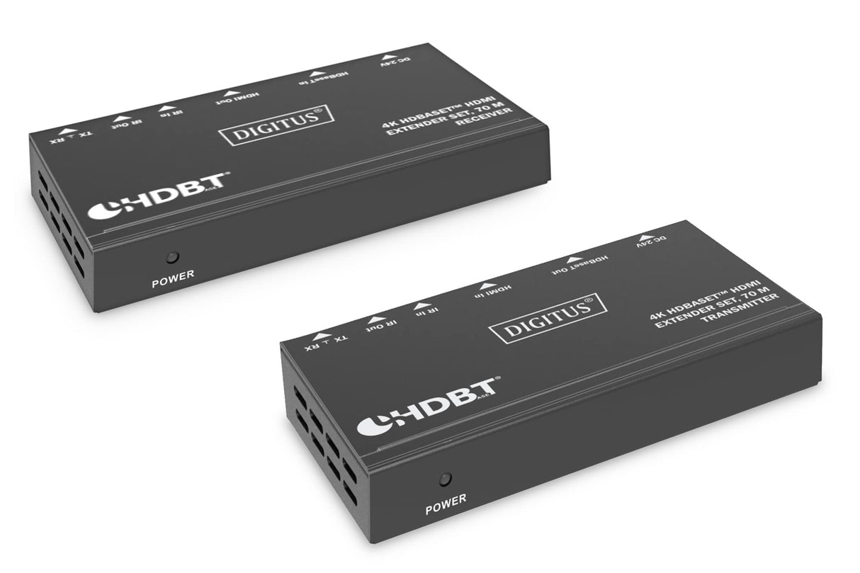 DIGITUS DS-55520 Extensor HDMI (HDBaseT) - UHD 4K/30 Hz - 40 m mediante cable LAN (HDBaseT 70 m) - Conjunto: emisor y receptor - IR infrarrojos, RS232 - HDCP 2.2/1.4 y HDBaseT 1.0