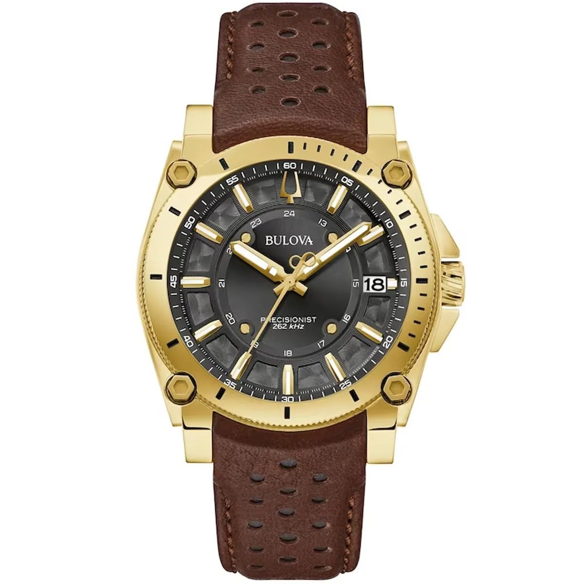Bulova Reloj Analógico para Hombres de Cuarzo con Correa en Cuero 97B216
