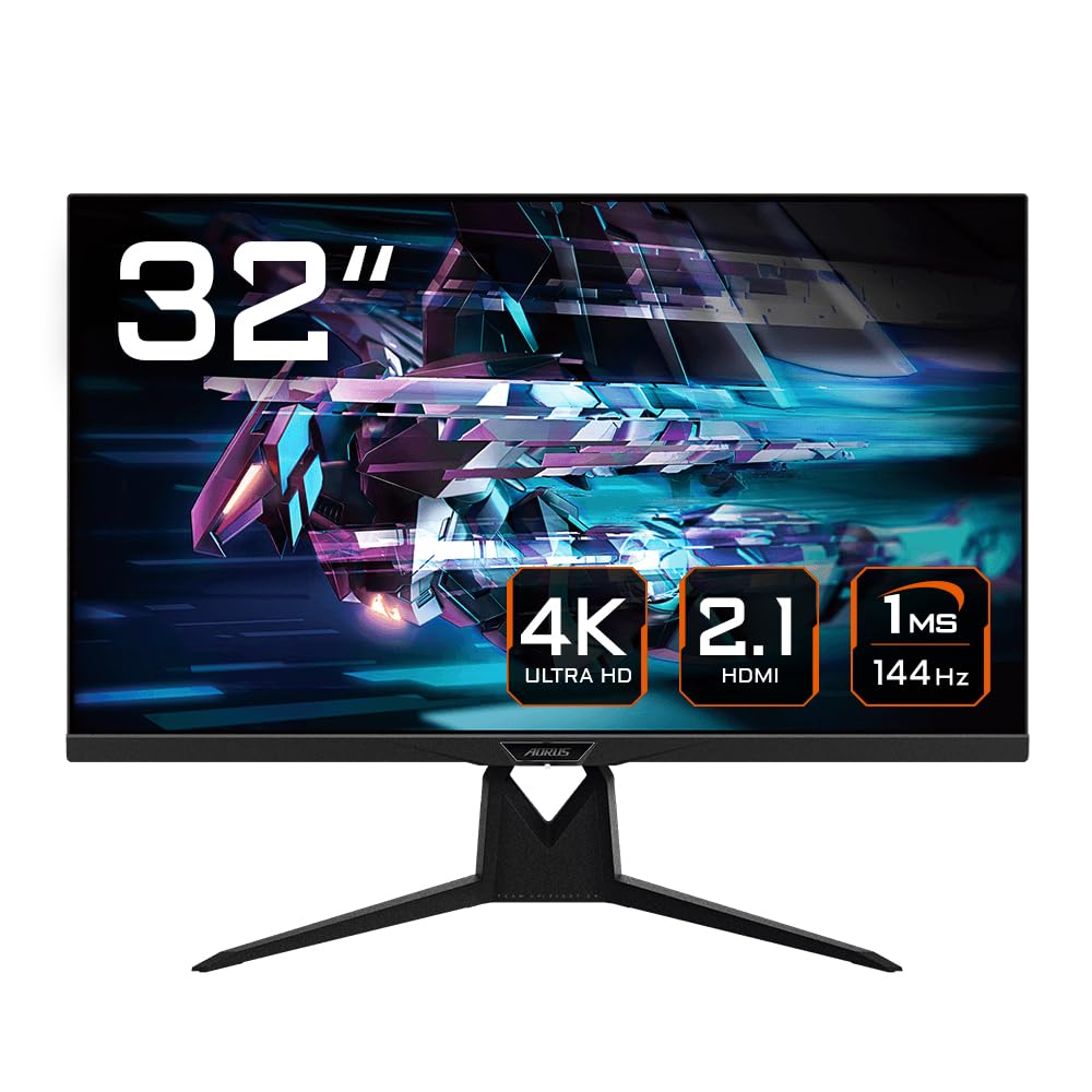 Gigabyte AORUS FI32U 31,5” Monitor de Juego Pro 4K - 3840 x 2160 (UHD), 144Hz, 1ms, 350 CD/m2, FreeSync Premium Pro, Display HDR400, HDMI 2.1, Displayport 1.4
